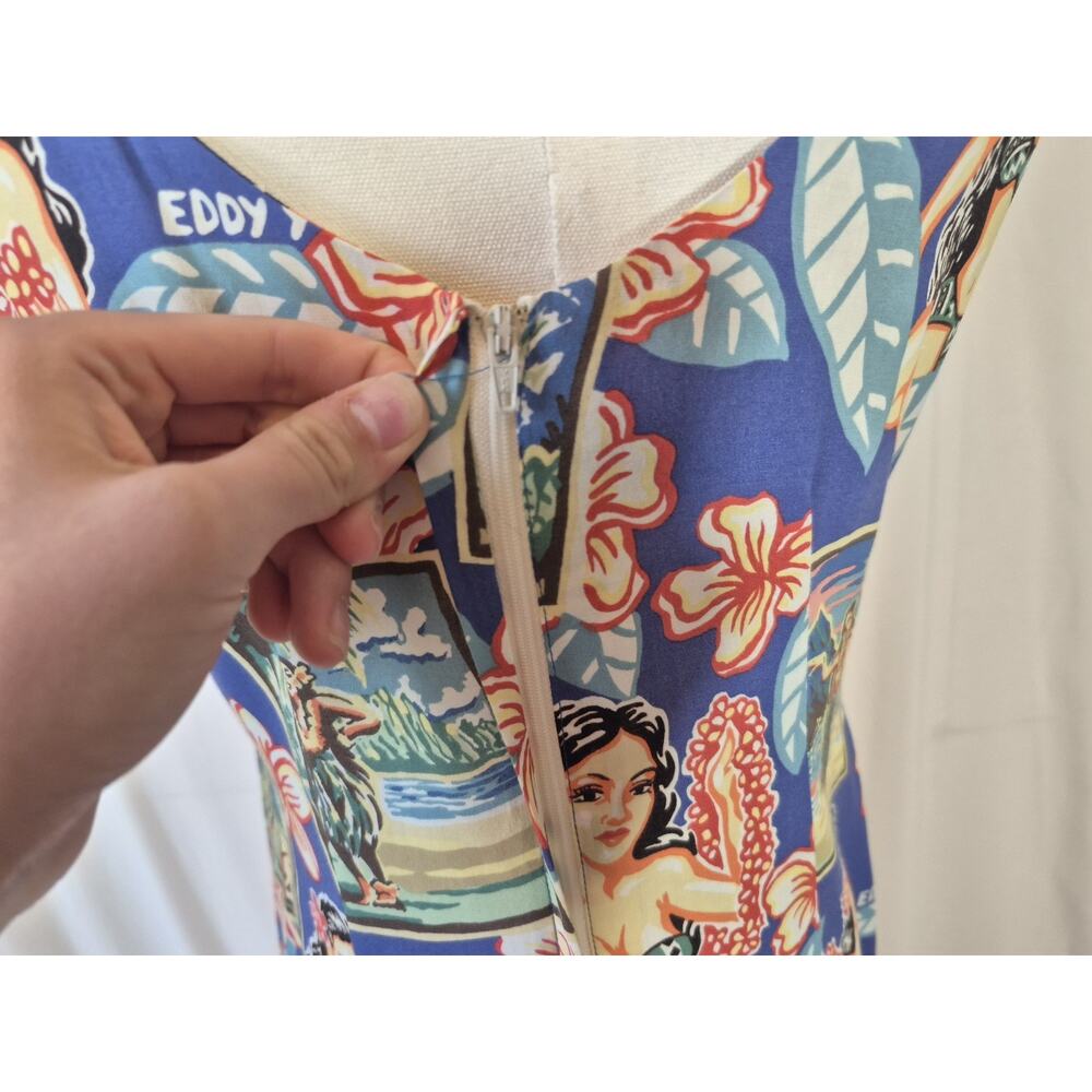 Vintage Reyn Spooner Art Of Eddy Hawaiian Floral Mini Dress New Small - Picture 8 of 9